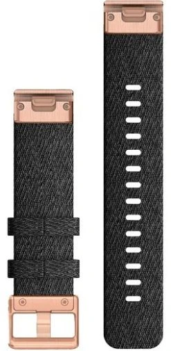 Garmin QuickFit 20 Mm Ranneke Musta/ruusukulta -Hurtta myymälä garmin quickfit 20 mm armband hthr black nylon with rose gold 3