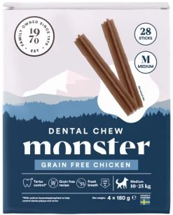 Monster Dog Dental Chew GF Hammashoitoherkku Kana, M, 28 Kpl