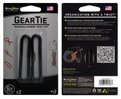 Nite Ize Gear Tie 6- Black 2-pack