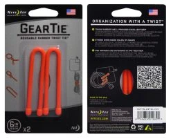 Nite Ize Gear Tie 6- Bright Orange 2-pack