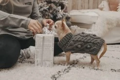 PAIKKA Handmade Knit Koiran Neulepusero, 45-50 Cm, Luonnonvalkoinen -Hurtta myymälä paikka handmade knit white 45 50 cm 1 4