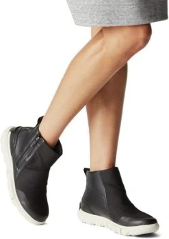 Sorel Explorer II Bootie Naisten Vedenpitävät Nahkakengät, Musta -Hurtta myymälä sorel ws sorel explorer ii bootie wp blackgrill 4