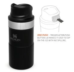 Stanley The Trigger-Action Travel Mug 0.25L Matte Black -Hurtta myymälä stanley the trigger action travel mug 0 25l matte black 3