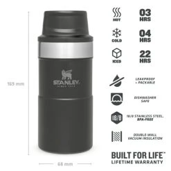 Stanley The Trigger-Action Travel Mug 0.25L Matte Black -Hurtta myymälä stanley the trigger action travel mug 0 25l matte black 4