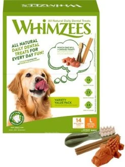 Whimzees Variety L Hammashoitoherkut Säästöpakkaus, 14 Kpl